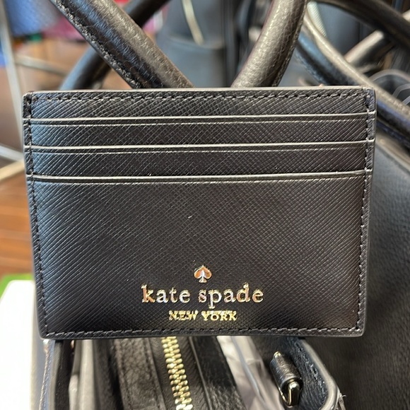 Kate Spade Madison Saffiano Leather Small Slim Card Holder
COLOR: Black 
NWT - Picture 4 of 16